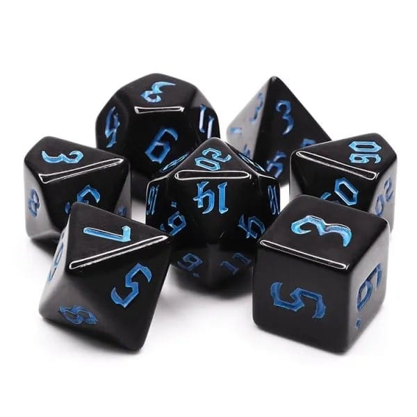 Dice Kita Kauliukų rinkinys: Chon drite Black/Blue (7)