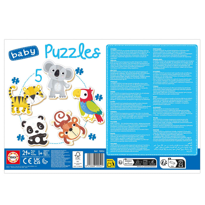 Educa Vaikiškos dėlionės Baby Puzzles Wild Fauna