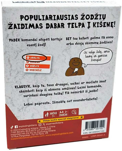 Kadabra Stalo žaidimai Poezija Neandertalietiškai (MINI)