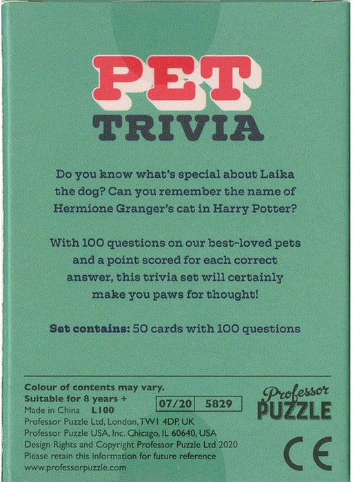 Professor Stalo žaidimai Pet Trivia