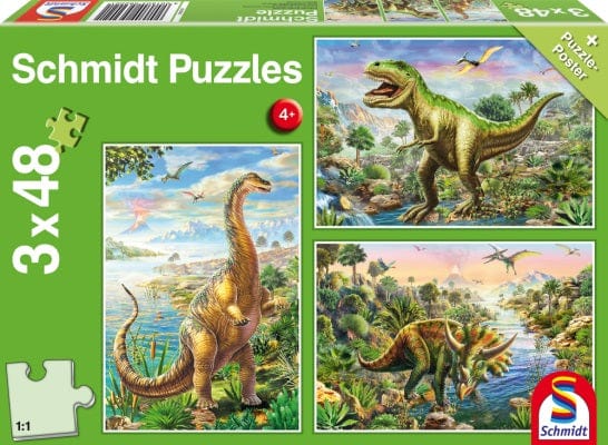 Schmidt Vaikiškos dėlionės Dinosaur Adventures, 3x48