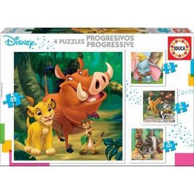 Educa Vaikiškos dėlionės PROGRESSIVE PUZZLESS DISNEY ANIMALS